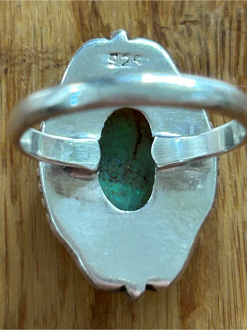 Monarch opal and sterling silver marked 925 ring - Picture 3 of 3